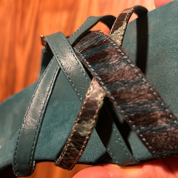 Vionic Rhodes Reptile print Turquoise Strappy leather Sandals Sz-11. S - Picture 9 of 10